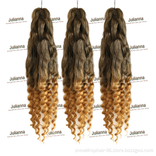 Julianna  Coi Leray Braids With Curls Synthetic Naturally Layered Curly Curled Pre Style Goddess Curl Braiding Hair